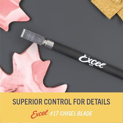 Excel Blades #17 100-Pack Chisel Craft Knife Refill Blades, Carbon Steel