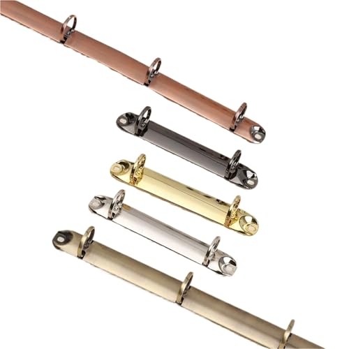 Book Rings Clips 10pcs A4/B5/A5/A6/A7 Metal Loose-Leaf Binding Clips Colorful Spiral Binder File Folder DIY Album Diary(A5-Gold)