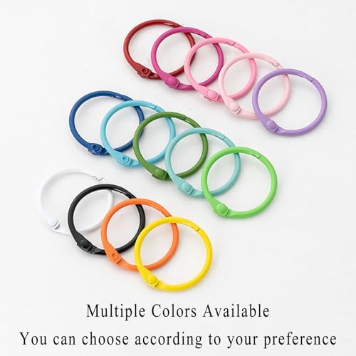 Binder rings 20 PCS Diameter 3cm Book Rings Metal DIY Ring for Home School Office Booklets Cards File,red(Roze)