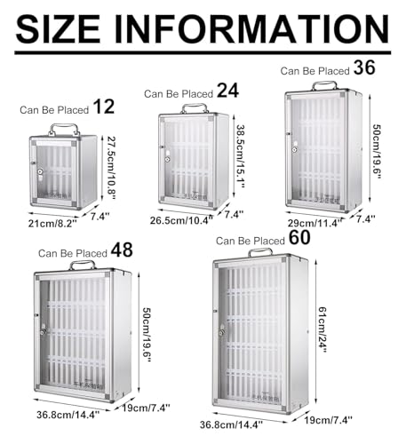 Cell Phone Locker, Cell Phone Locker Cabinet, Aluminum Alloy Pocket Chart Storage Cabinet for Cell Phones,Wall-Mounted with A Locked Can Be Carried by Hand(36)