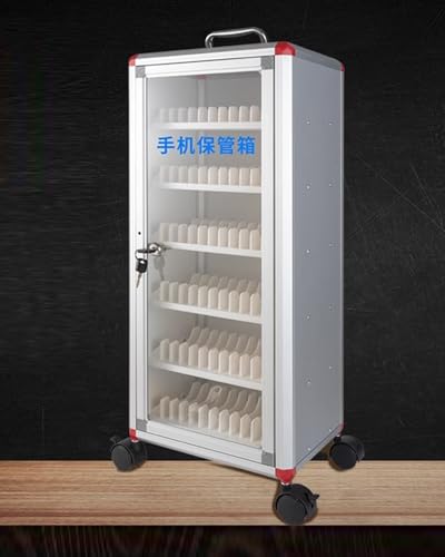 Cell Phone Locker Metal Cell Mobile Phone Storage Cubbies with Wheels, 48/60/72 Large Capacity Bits Phones Jail, Classroom Employees Workshop Meetings Use（72 Slots）