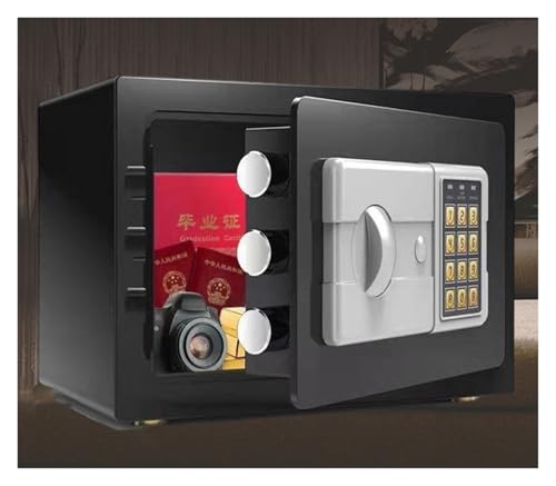 fireproof safe Small Home Safe Mini Electronic Hidden Safe Box wiith Digital Keyboard for Storage Cash Jewelry Passport(Gold)