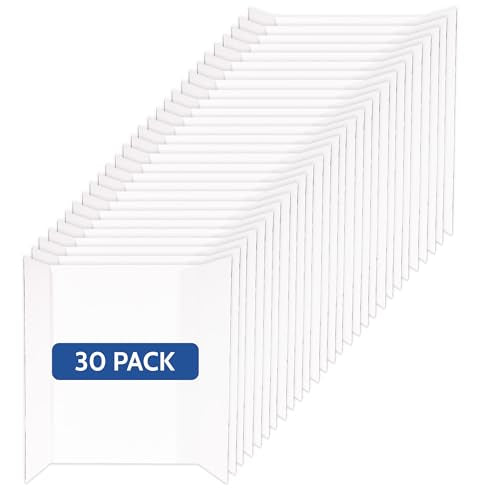 EPI Tri Fold Cardboard Display Board. Large 36 x 48in White Tri-fold Poster 30 Pack. Professional Presentation Boards with Rounded Corners for Science Fair Project, School and Business Presentations