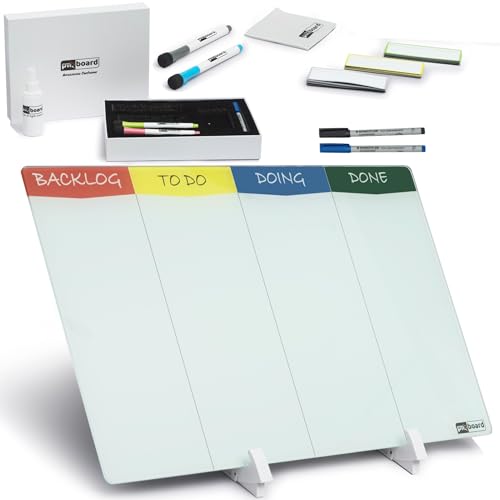 PMXBOARD Desktop Magnetic Kanban Board Kit | Project Management Board