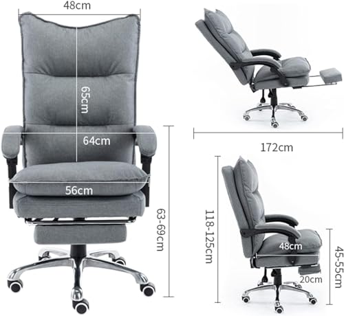 Office Chair Reclining Chair with Footrest,Leather Chair,High Back Executive Chair Lumbar Support,with 170° Backrest Tilt Function(Color:Red)