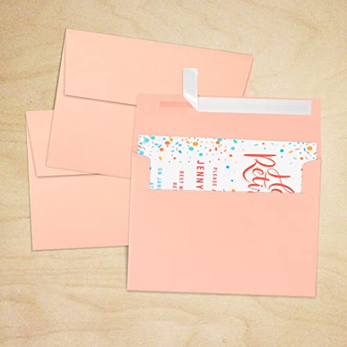 LUXPaper A7 Invitation Envelopes | Peel & Press | 5 1/4" x 7 1/4" | Blush Pink | 80lb. Text | 1,000 Qty