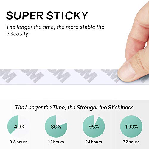 Double Sided Tape Heavy Duty, Super Strong Adhesive, 164ft x 0.39in, 2 Pack