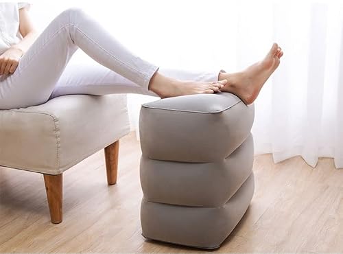 WODHAZNC Inflatable Foot Pillow for Travel Rest Airplane Car Bus Footrest Pillows Kids Flight Sleeping Resting with Air Pump(D)