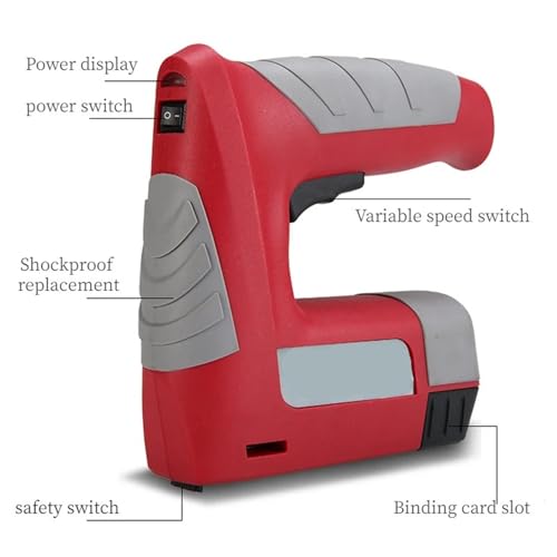 Professional Heavy Duty Stapler Electric Nail Gun Cordless Furniture Staple Gun Rechargeable Lithium Battery Nailer Stapler Use for Woodworking