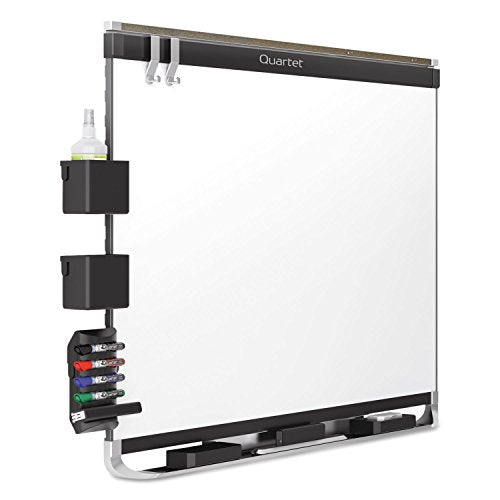 Quartet Magnetic Whiteboard, Porcelain, White Board, Dry Erase Board, 8' x 4', Black Frame, Prestige 2 Duramax (P558BP2)
