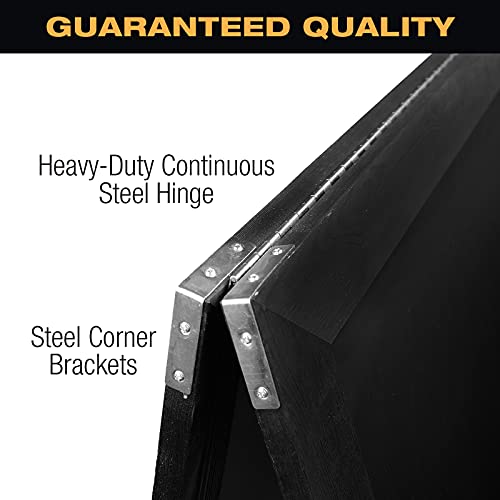 Excello Global Products Sandwich Board Sidewalk Chalkboard Sign: Reinforced, Heavy-Duty/Double Sided/Large 59x27 Chalk Board Standing Sign A-Frame (Black)