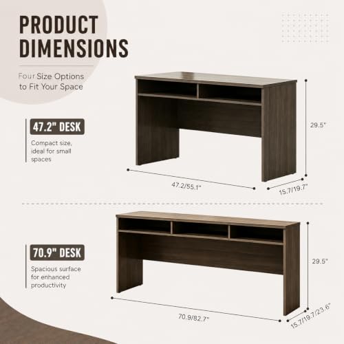 Modern Training Table, Large Conference Table with Built-in Storage Shelves