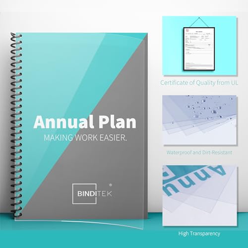 Binditek 5 Mil PVC Binding Covers, 8.5 x 11 Inches, Clear, 200 Pack