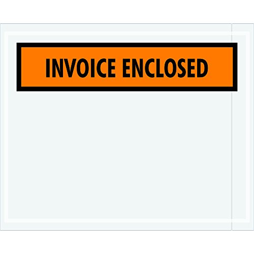 Tape Logic TLPL13 "Invoice Enclosed" Envelopes, Panel Face, 4 1/2" x 5 1/2", Orange (Pack of 1000)