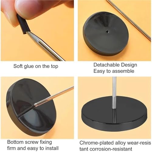 6Pcs Stainless Steel Paper Memo Holder Spike Stand for Receipts Notes Kitchen Desk Organizer(Black)