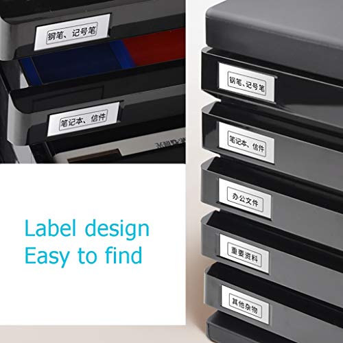 noxozoqm Desktop Cabinet 4 Drawers with Safety Lock, Desk Organizer File Cabinet Office Supplies Desktop Storage Organizer Box. (Color : Black)