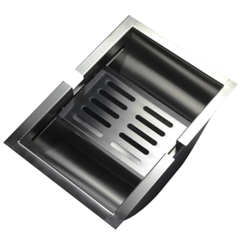 Transaction Tray,Ticketing Windows.Drop-in Deal Tray 304 Stainless Steel Brushed Finish Cash Register Tray for Service Station Ticket Windows Banks Hospitals ETC (Silver),A(B)