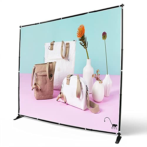 8x8FT Custom Prints Personalized Banner,Step and Repeat Backdrop Banner Full Color for Trade Show,Birthday, Wedding with Carrying Bag (8 * 8 FT+Printing)