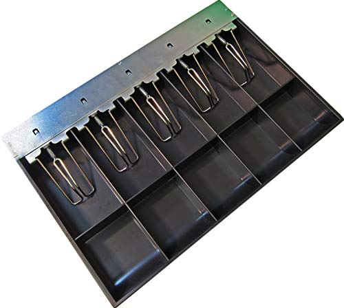 APG Vasario Series Cash Drawer Replacement Tray | Plastic Molded Till for Cash Register| 5 Bill/ 5 Coin Compartments | 16.0" x 11.0" x 2.2" | VPK-15B-3-BX