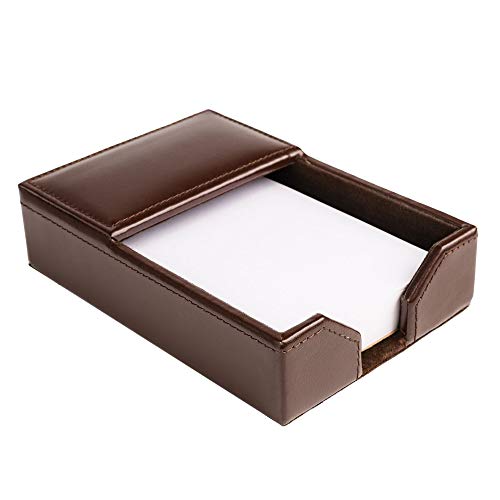 Dacasso Dark Brown Bonded Leather Memo Holder, 4-Inch by 6-Inch