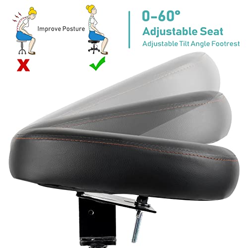 Lilithye Footrest Stool Under Desk Adjustable Height and Tilt Angle, Black