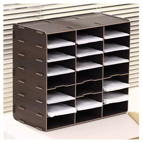 zktoermn Literature Organizer, Removable Mail Sorter 21-Slot Mail Sorters Classroom Mailbox Bill Storage and Organization Box for Home, Office, Study, Classroom (Color : Brown-B, Size : 48x24x43cm)