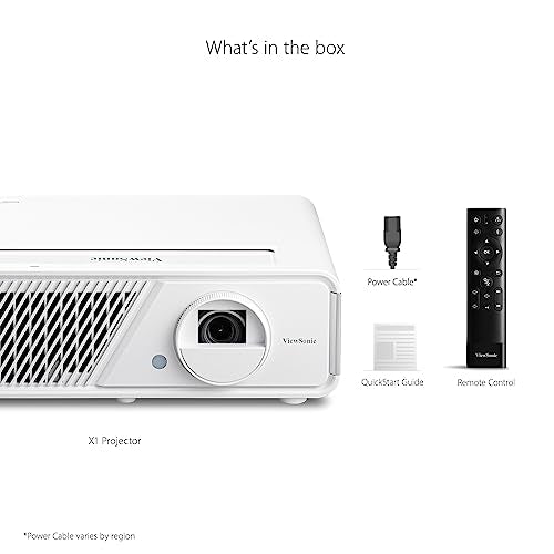 ViewSonic X1 1080p Projector with 2300 ANSI Lumens, Cinematic Colors, Vertical Lens Shift, 1.3X Optical Zoom, H&V Keystone Correction and Corner Adjustment