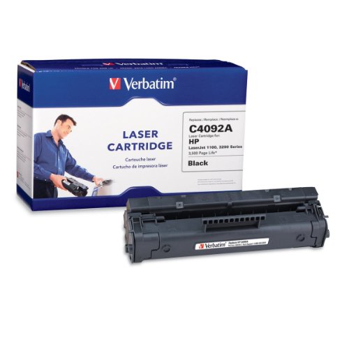 Verbatim HP C4092A Remanufactured Laser Toner Cartridge, Black 93876