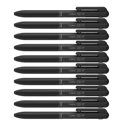 Pentel BXAW375A Calme Multi-Functional Ballpoint Pen, 0.7, Sharp 0.5, Black, 10 Pieces