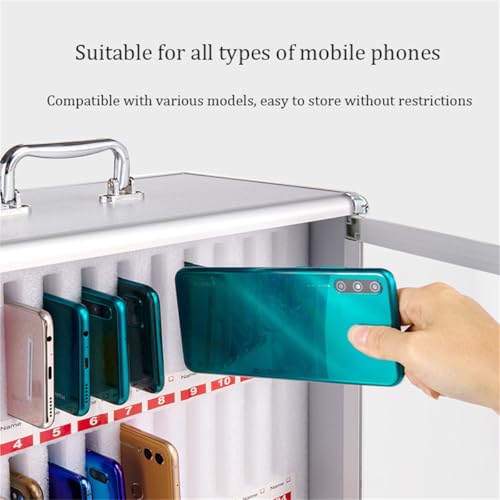 WSNCXFW Aluminum Alloy Pocket Chart Storage Cabinet, School Mobile Phone Storage Box,Cell Phone Lockers with Door Locks and Keys, for Classroom Office Employees,24slots