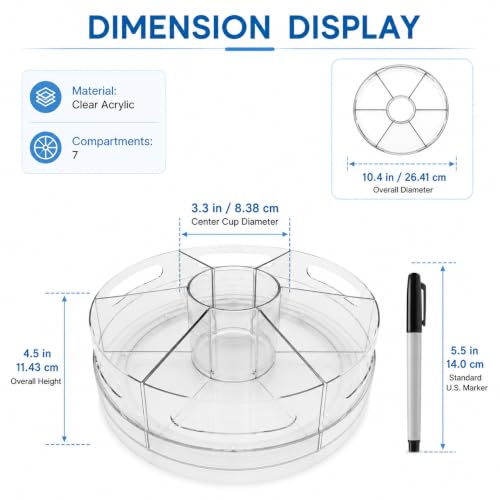 CraftGenes Clear Rotating Organizer, Acrylic Pen Holder, Marker Organizer