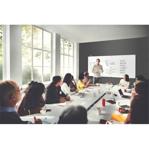4'x6' Harmony Glass Whiteboard, Square Corners, White, 4 Markers and Eraser