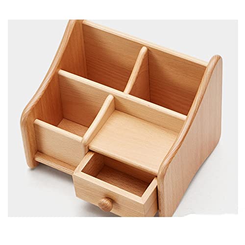 Pencil Holder Pen Holder Wooden Multi-Function Drawer Pen Holders Office Study Desktop Wood Pencil Brush Business Card Storage Box Desk Pen Cup Pencil Cup Pot Desk (Color : B)