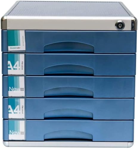 noxozoqm File Cabinets Flat File Cabinet 5-Layer Drawer Cabinet with Lock, Type-Layer Desktop Office Storage Box, Simple File