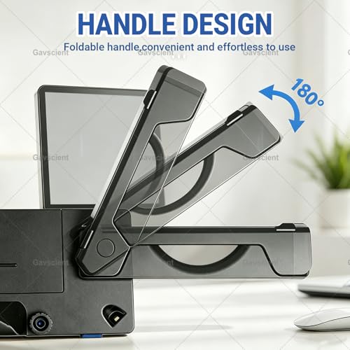 Electronic Digital Video Magnifier, Portable Reading Aid 5.5 Inch with Foldable Handle for The Visually Impaired Macular Degeneration Low Vision, 2X-48X Times Zoom 26 Color Modes