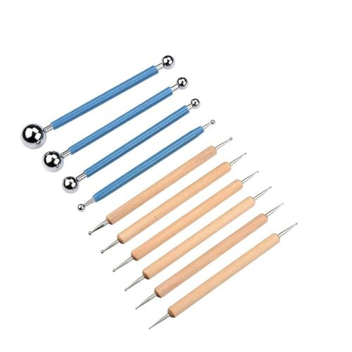 TGBHM 10 Pieces of Polka Dot Clay Tool Rock Painting Ball End Art Model