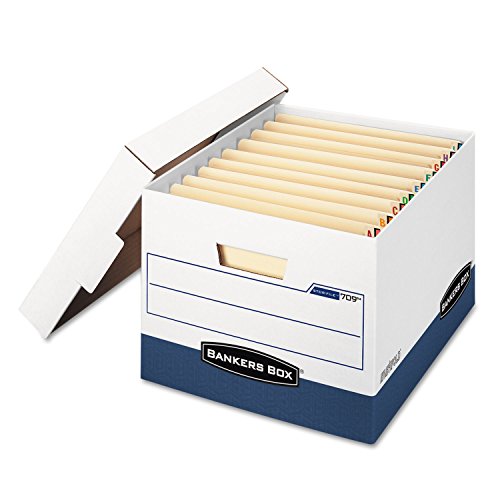 Bankers Box 12-Pack End Tab Heavy-Duty File Box, Letter/Legal, FastFold