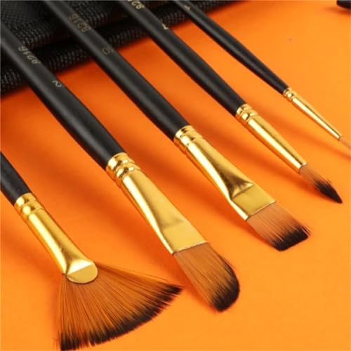 HBJWOV Multifunctional Watercolour Short Wooden Stick Brush Art Tools Nylon Material