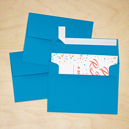 LUXPaper A2 Invitation Envelopes | Peel & Press | 4 3/8" x 5 3/4" | Pool Blue | 80lb. Text | 1,000 Qty