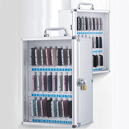 JOMRTS Wall-Mounted Aluminum Alloy Wall Mounted Cell Phone Locker Pocket Chart Storage Locker Box Kitchen Furniture Locks,12 Slots (12 Slots)