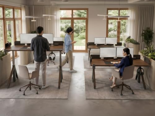 Dezctop Revon Pro Adjustable Standing Desk, 47x31.5in, Walnut