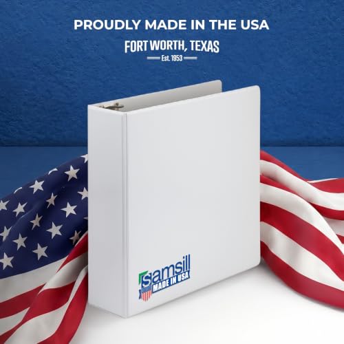 Samsill 3 Inch 3 Ring Binders, Economy Round Ring, Clear View Cover, 550 Sheet Capacity - for School, Home, Office - White, 12 Pack