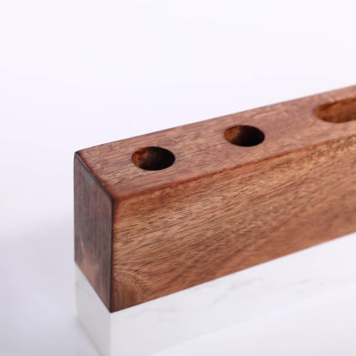 MakerFlo Marble & Acacia Wood Desk Name Plate with Pen Holder Case of 12