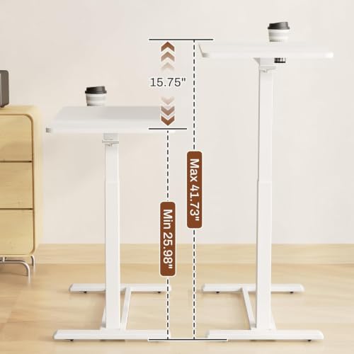 FLEXISPOT 28" Mobile Standing Desk Pneumatic Lift Computer Workstations
