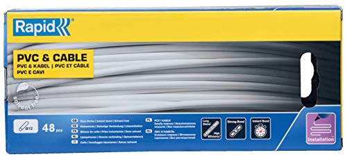 Rapid 5001413 12 mm Glue Sticks PVC & Cable, White, Ø12 x 190 mm
