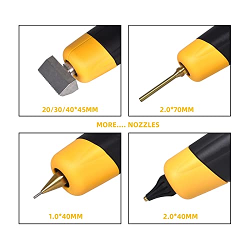 LIBODD Hot Glue Gun 100W Cordless Lithium Battery Hot Melt Glue Gun with Digital Display Replaceable Nozzle Use 11mm Glue Stick Wireless Tools for DIY Arts, Crafts and Quick Repairs(Set-2)
