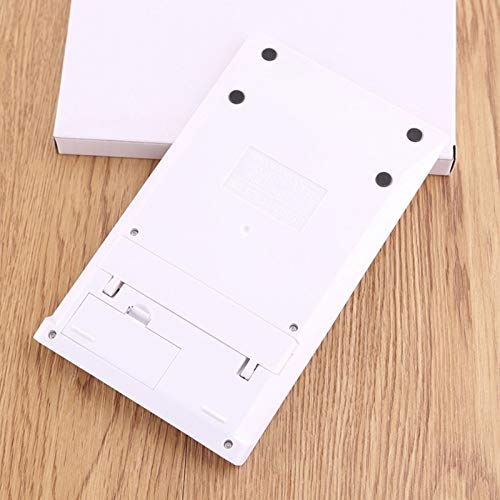 GFHSKRPL White 12 Digital Calculator Crystal Buttons Solar Battery Power Office Supplies