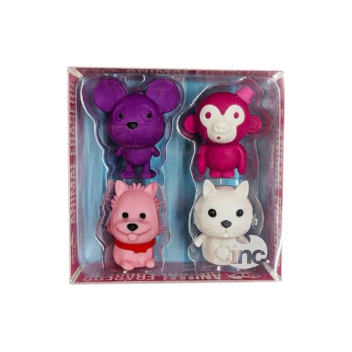 Tinc Eraser Pack - Animal Collection - Pack of 4