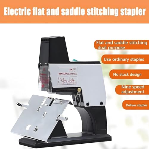 Automatic Saddle Binder with Jam Protection, Electric Desktop Stapler for Flat and Vertical Binding of Up to 40 Sheets (Single)