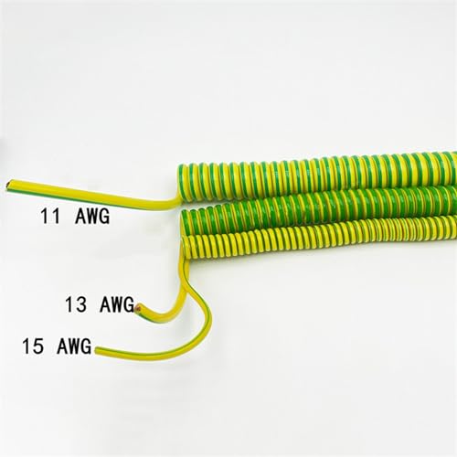 15m Coiled Curly Mains Flex Multicored Cable Telescopic Ground Wire 1 Core